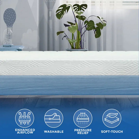 Comfort Twin Mattress, 6 Inch Reversible Foam Mattress, Medium Firm & Sleep Supportive, Removable Cover, CertiPUR-US® Certified, Twin/ Single