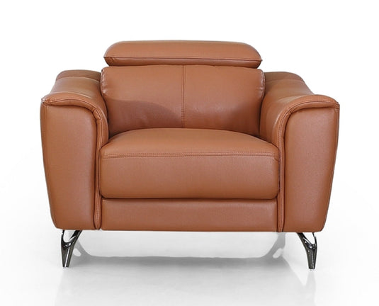 ViscoLogic DUKE Adjustable Headrest Luxury Living Room Leather Sofa/Couch, Loveseat, Arm Chair (Brown) (FOR GTA AREA ONLY)