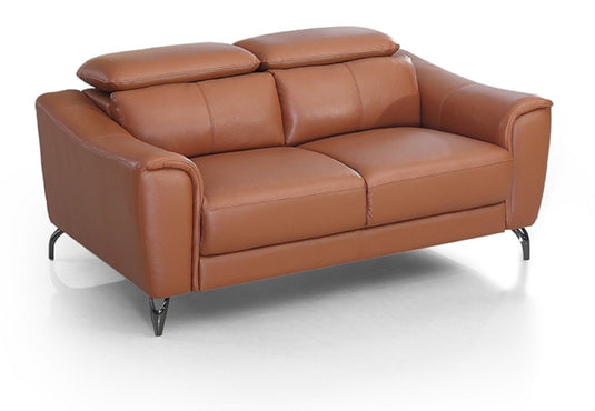 ViscoLogic DUKE Adjustable Headrest Luxury Living Room Leather Sofa/Couch, Loveseat, Arm Chair (Brown) (FOR GTA AREA ONLY)