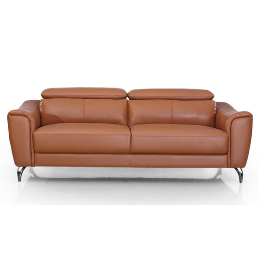 ViscoLogic DUKE Adjustable Headrest Luxury Living Room Leather Sofa/Couch, Loveseat, Arm Chair (Brown) (FOR GTA AREA ONLY)