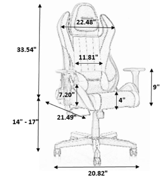 ViscoLogic Cayenne M6 Ergonomic High-Back, 2D Armrest, Reclining Sports Styled Home Office Swivel PC Racing Gaming Chair