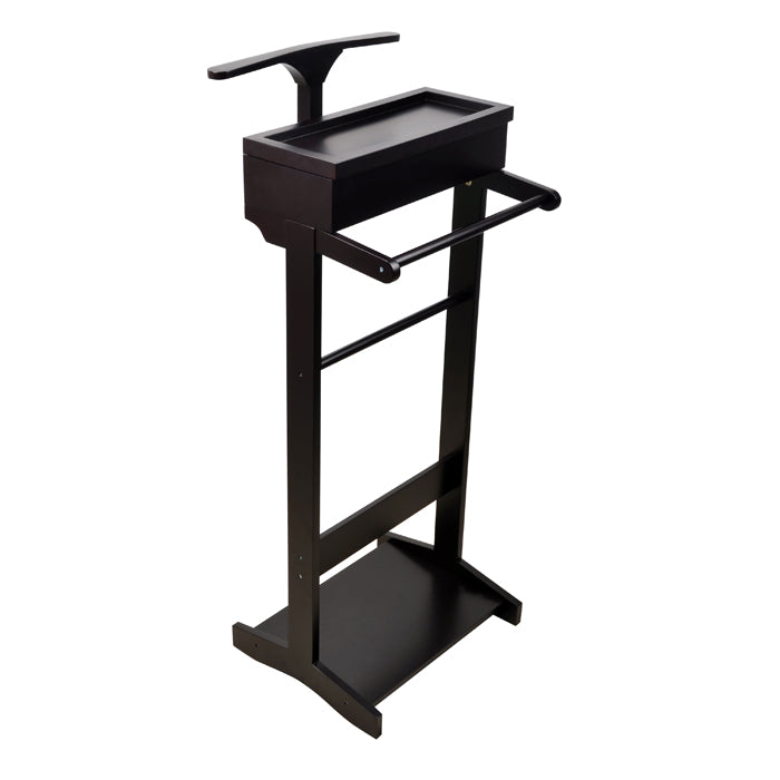 ViscoLogic Wooden Valet Stand - Cherry Finish