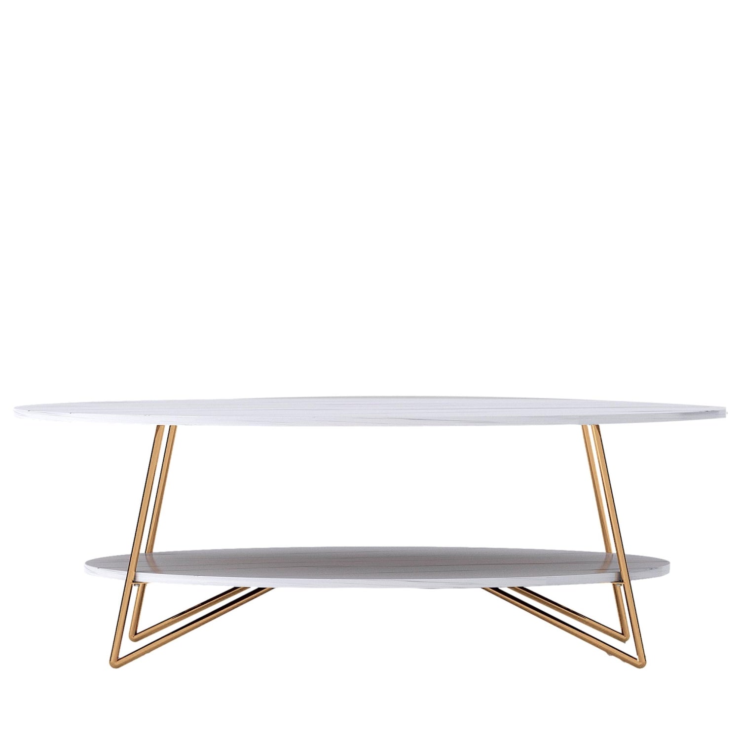 ViscoLogic WALKER Mid-Century Coffee Table For Living Room (White)