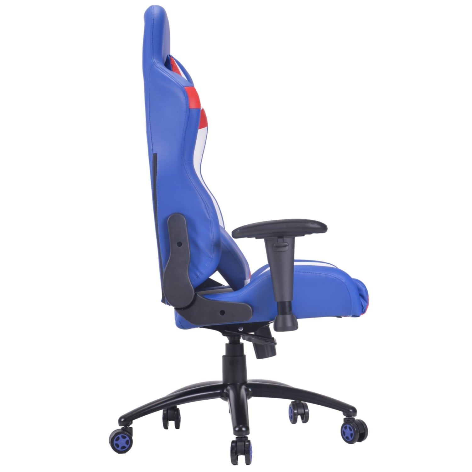 ViscoLogic LIBERTY PRO Series Ergonomic High Backrest Swivel Rocking Reclining Racing Home Office Computer Gaming Chair (Blue-Red-White)