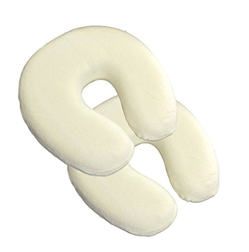 ViscoLogic Memory Foam Neck Pillow Travel Neck Support with White Zipper Cover (Set of 2)