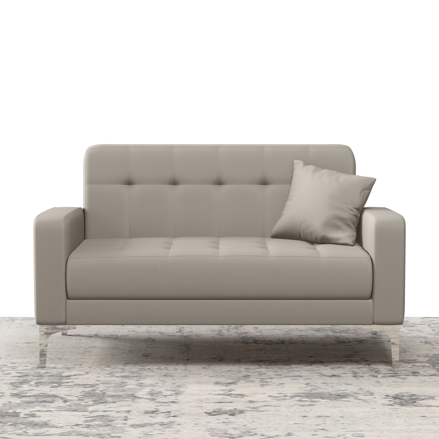 ViscoLogic Bella Forward Fashion Mid-Century Tufted Style Fabric Upholstered Modern Living Room Sofa (Beige)