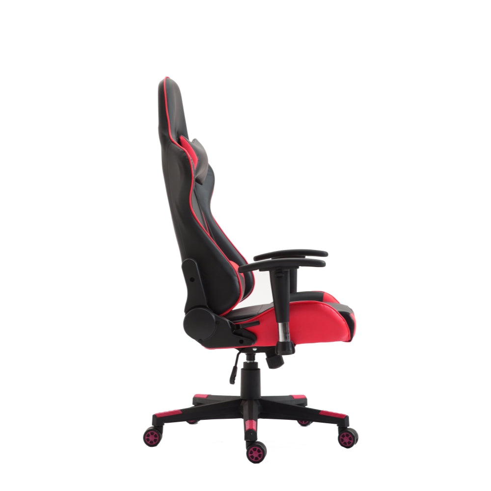 ViscoLogic GT3 Racing Style Ergonomic Backrest With Pillows Recliner Swivel  and Lumbar Support Home OFfice Chair (Black & Red)