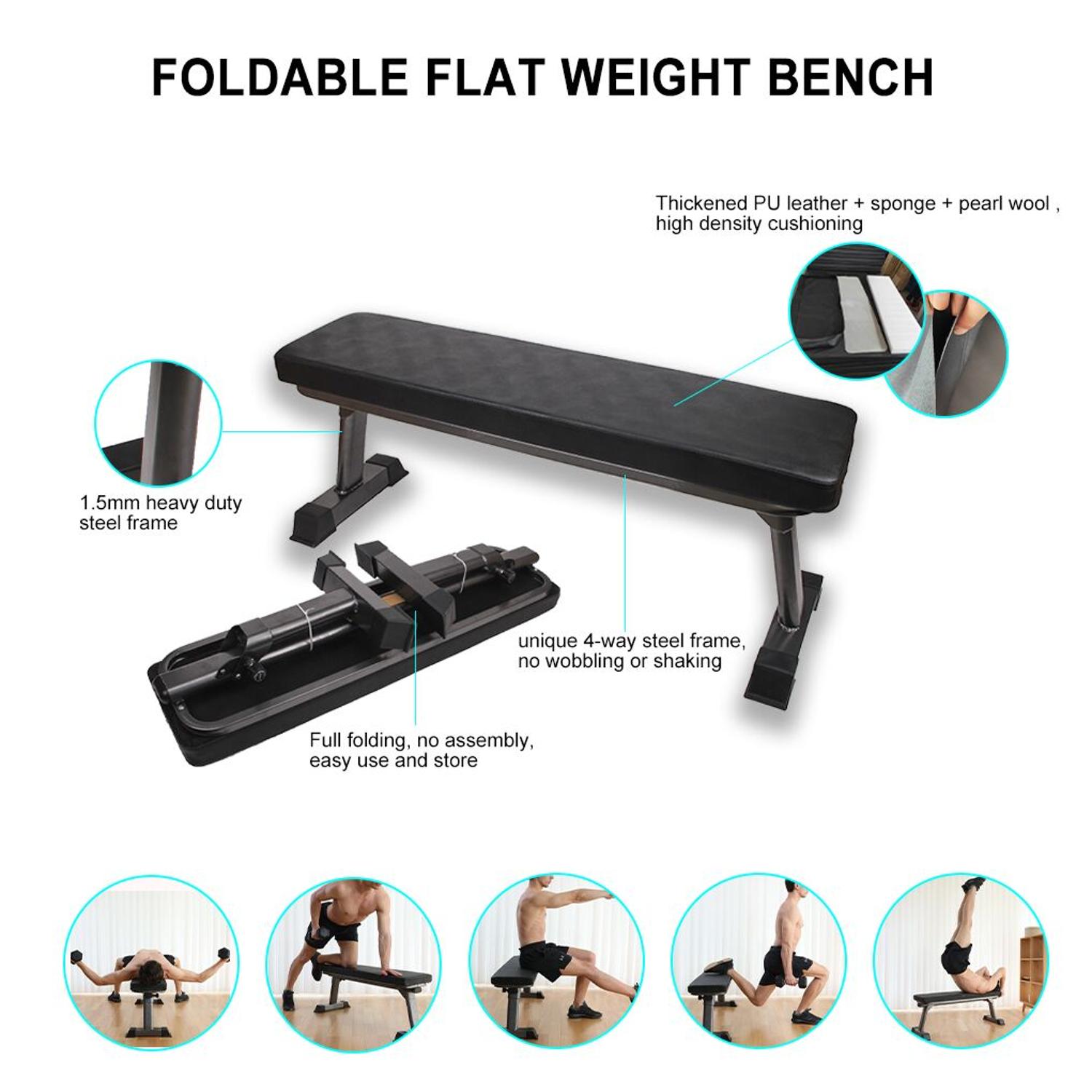 ViscoLogic Foldable Multi-purpose  Strength Training Workout Dumbbell Bench For All Body Workout