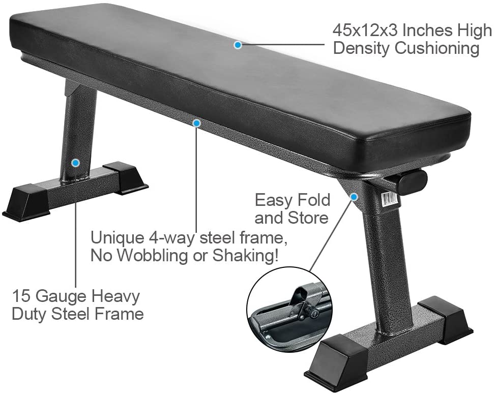 ViscoLogic Foldable Multi-purpose  Strength Training Workout Dumbbell Bench For All Body Workout