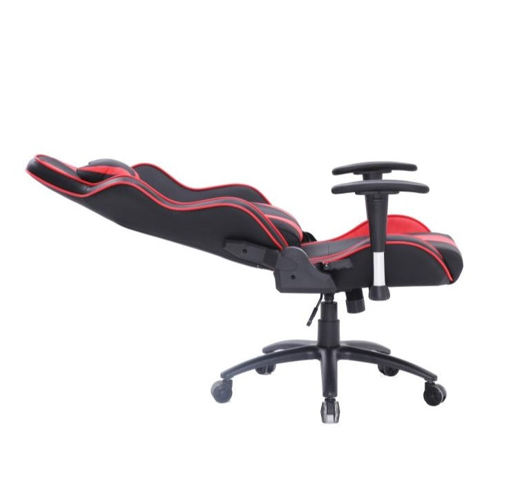 ViscoLogic METALLIC  Racing Style Ergonomic Backrest With Pillows Recliner Swivel  and Lumbar Support Home OFfice Chair (Black & Red)