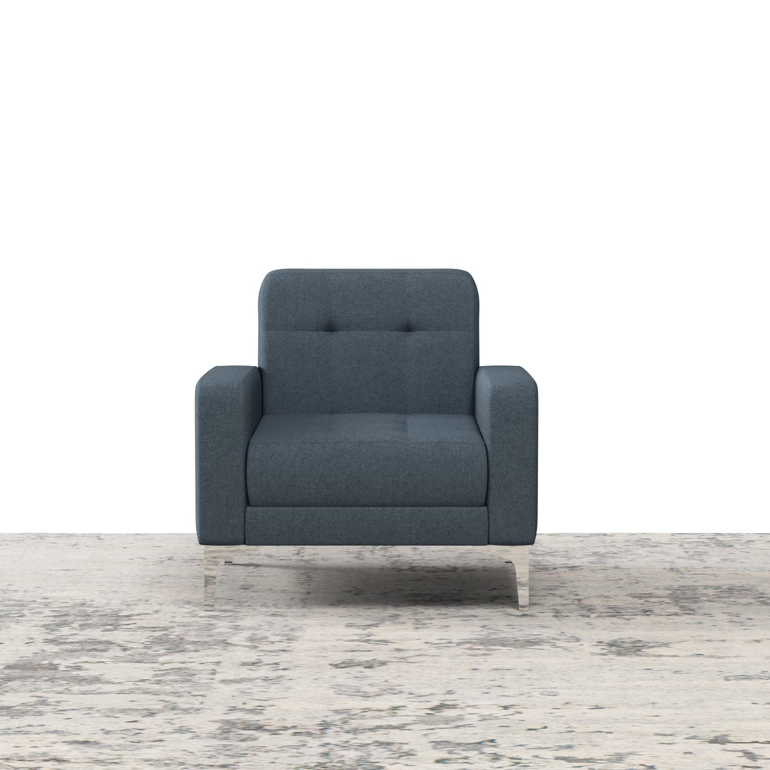 ViscoLogic Bella Forward Fashion Mid-Century Tufted Style Fabric Upholstered Modern Living Room Sofa (Grey)