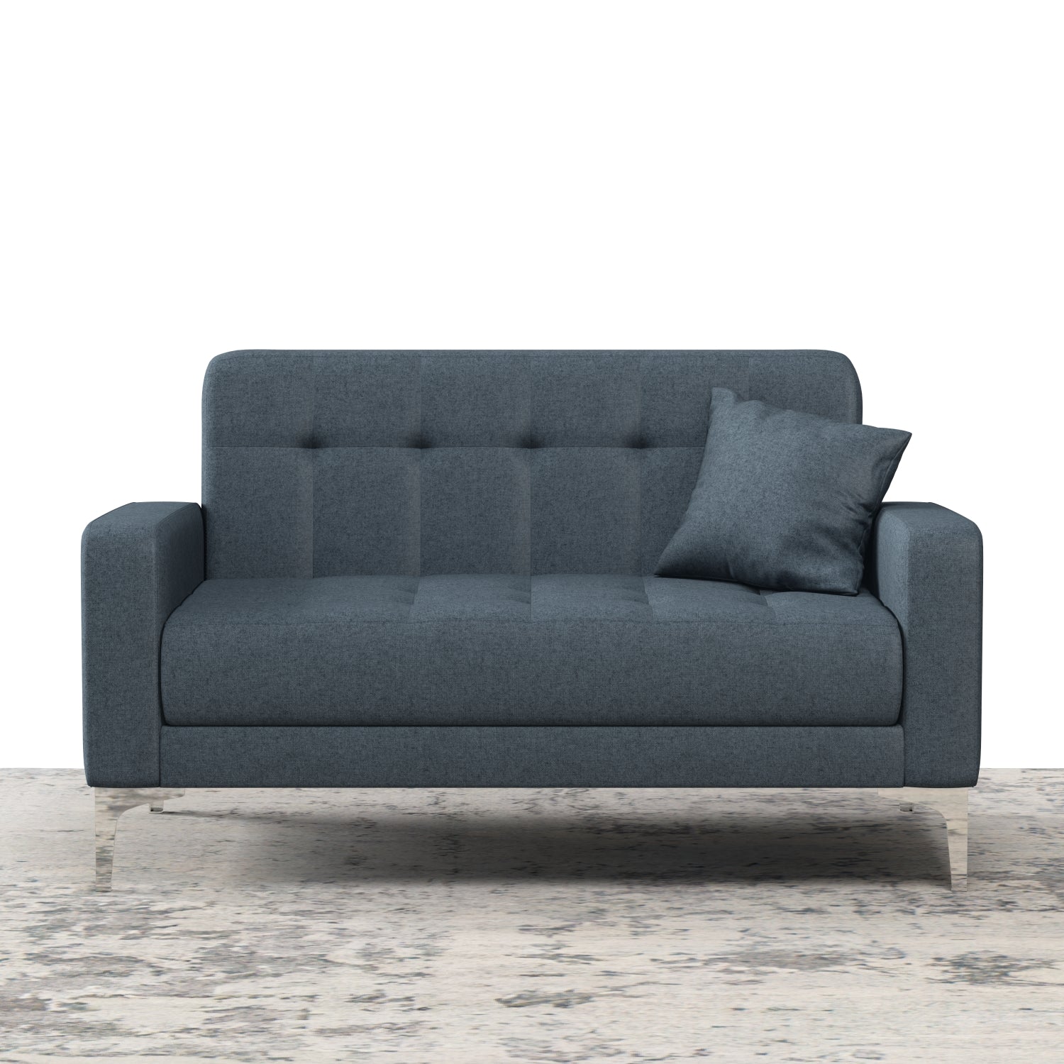 ViscoLogic Bella Forward Fashion Mid-Century Tufted Style Fabric Upholstered Modern Living Room Sofa (Grey)